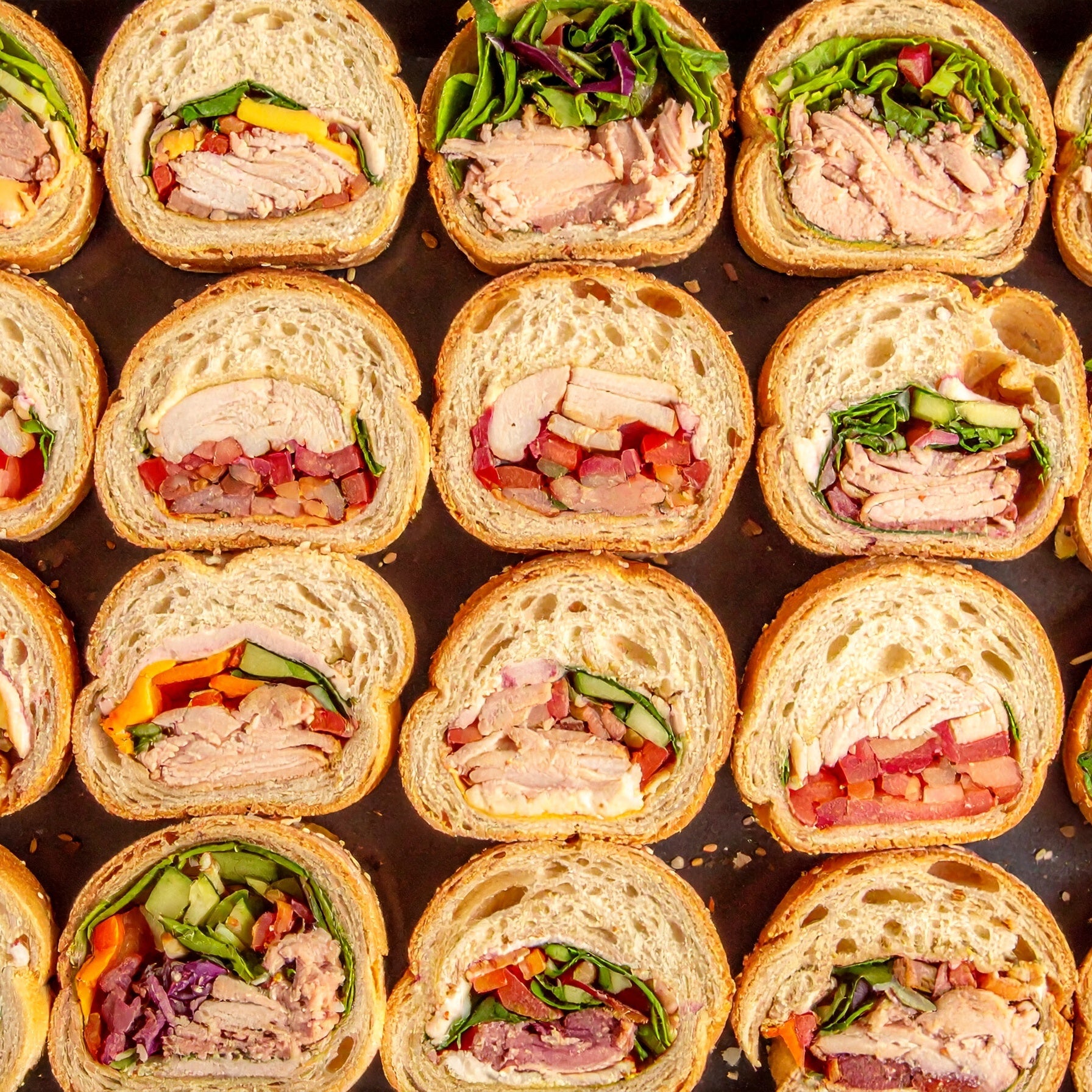 Sandwichs mini format :Poulet, Thon, Végé