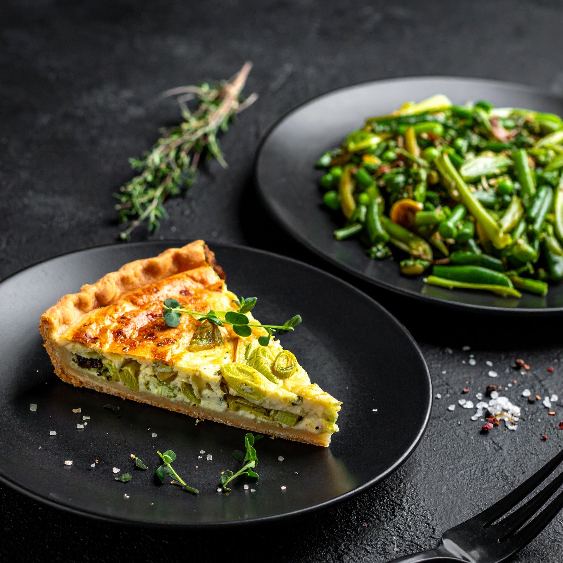  Tarte aux poireaux, Poêlée Mascarpone aux Petits Légumes Verts &amp; Haricots Verts